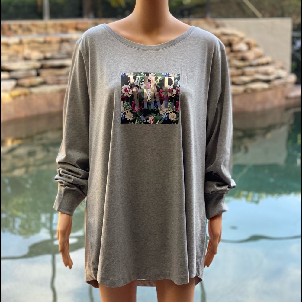 NIKE WOMENS LONG SLEEVE TEE DC2651-063 GRAY